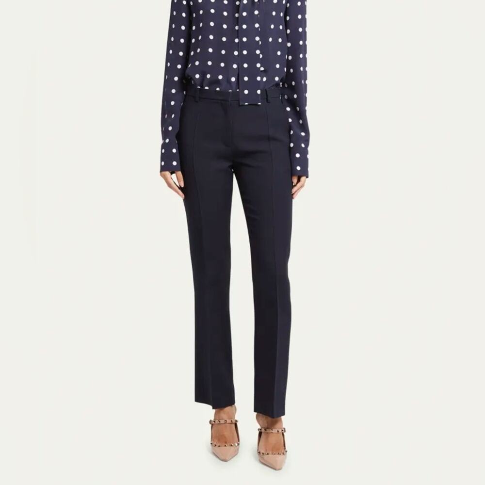 Valentino $1,900 Slim Fit Wool Pants in Black Sz 44 or US8 NEW